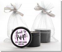 About To Pop Stripes - Baby Shower Black Candle Tin Favors