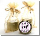 About To Pop Stripes - Baby Shower Gold Tin Candle Favors
