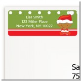 Christmas Baby African American - Baby Shower Return Address Labels