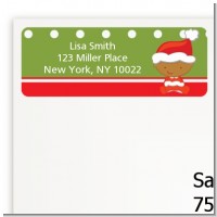 Christmas Baby African American - Baby Shower Return Address Labels