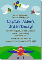 Airplane - Birthday Party Invitations