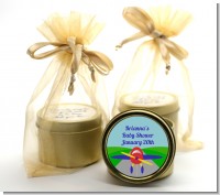 Airplane - Baby Shower Gold Tin Candle Favors