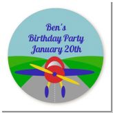 Airplane - Round Personalized Birthday Party Sticker Labels
