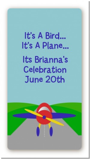 Airplane - Custom Rectangle Baby Shower Sticker/Labels