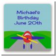 Airplane - Square Personalized Birthday Party Sticker Labels thumbnail