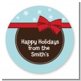 All Wrapped Up Gifts - Round Personalized Christmas Sticker Labels thumbnail