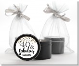 40 and Fabulous Glitter - Birthday Party Black Candle Tin Favors