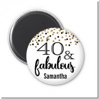40 and Fabulous Glitter - Personalized Birthday Party Magnet Favors