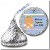 Angel Baby Boy Hispanic - Hershey Kiss Baptism / Christening Sticker Labels