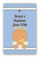 Angel Baby Boy Hispanic - Custom Large Rectangle Baptism / Christening Sticker/Labels thumbnail