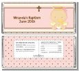 Angel Baby Girl Caucasian - Personalized Baptism / Christening Candy Bar Wrappers thumbnail