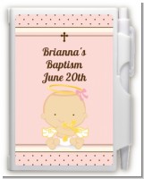 Angel Baby Girl Caucasian - Baptism / Christening Personalized Notebook Favor