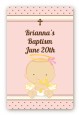 Angel Baby Girl Caucasian - Custom Large Rectangle Baptism / Christening Sticker/Labels thumbnail