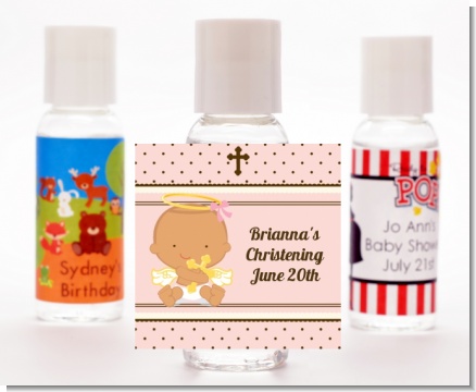 Angel Baby Girl Hispanic - Personalized Baptism / Christening Hand Sanitizers Favors