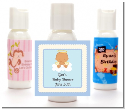 Angel in the Cloud Boy Hispanic - Personalized Baby Shower Lotion Favors