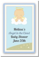 Angel in the Cloud Boy - Custom Large Rectangle Baby Shower Sticker/Labels