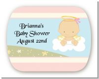 Angel in the Cloud Girl - Personalized Baby Shower Rounded Corner Stickers