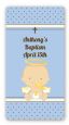Angel Baby Boy Caucasian - Custom Rectangle Baptism / Christening Sticker/Labels thumbnail