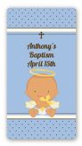 Angel Baby Boy Hispanic - Custom Rectangle Baptism / Christening Sticker/Labels