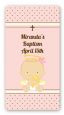 Angel Baby Girl Caucasian - Custom Rectangle Baptism / Christening Sticker/Labels thumbnail