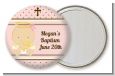 Angel Baby Girl Caucasian - Personalized Baptism / Christening Pocket Mirror Favors thumbnail