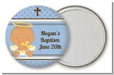 Angel Baby Girl Hispanic - Personalized Baptism / Christening Pocket Mirror Favors