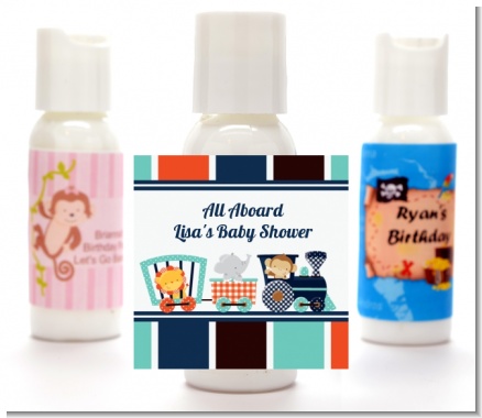 Animal Train - Personalized Baby Shower Lotion Favors