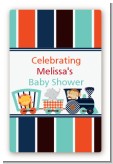 Animal Train - Custom Large Rectangle Baby Shower Sticker/Labels