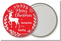 Festive Antlers - Personalized Christmas Pocket Mirror Favors