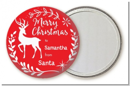 Festive Antlers - Personalized Christmas Pocket Mirror Favors