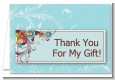 Aqua & Brown Floral - Birthday Party Thank You Cards thumbnail