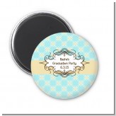 Aqua & Yellow - Personalized Graduation Party Magnet Favors