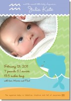 Dolphin | Aquarius Horoscope - Birth Announcement Photo Card