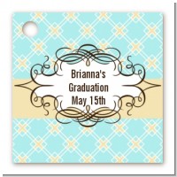 Aqua & Yellow - Personalized Graduation Party Card Stock Favor Tags