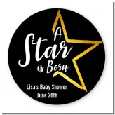 A Star Is Born - Round Personalized Baby Shower Sticker Labels