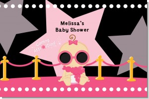 A Star Is Born!® Hollywood Black|Pink - Personalized Baby Shower Placemats