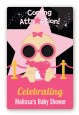 A Star Is Born Hollywood Black|Pink - Custom Large Rectangle Baby Shower Sticker/Labels thumbnail