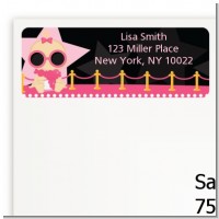 A Star Is Born Hollywood Black|Pink - Baby Shower Return Address Labels