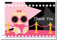 A Star Is Born!® Hollywood Black|Pink - Baby Shower Thank You Cards