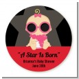 A Star Is Born Hollywood - Round Personalized Baby Shower Sticker Labels thumbnail