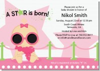A Star Is Born!® Hollywood White|Pink - Baby Shower Invitations