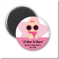 A Star Is Born Hollywood White|Pink - Personalized Baby Shower Magnet Favors