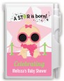 A Star Is Born Hollywood White|Pink - Baby Shower Personalized Notebook Favor thumbnail