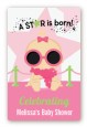 A Star Is Born Hollywood White|Pink - Custom Large Rectangle Baby Shower Sticker/Labels thumbnail
