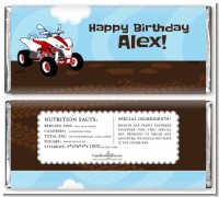 ATV 4 Wheeler Quad - Personalized Birthday Party Candy Bar Wrappers