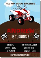 ATV 4 Wheeler Quad - Birthday Party Invitations