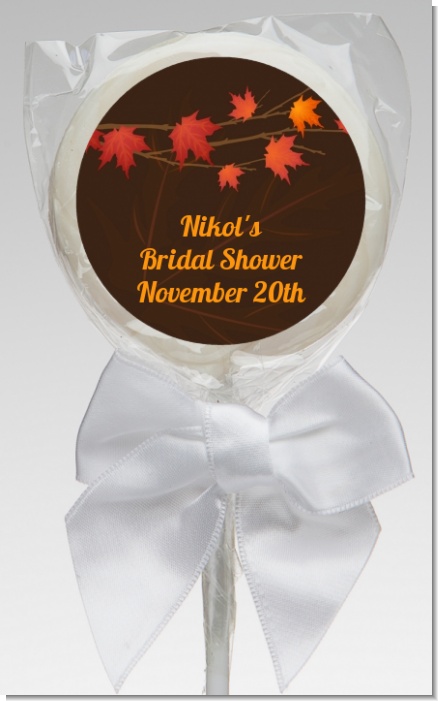 Autumn Leaves - Personalized Bridal Shower Lollipop Favors