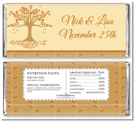 Autumn Tree - Personalized Bridal Shower Candy Bar Wrappers