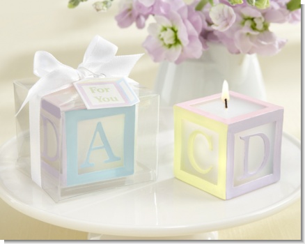 "B is for Baby" Lettered Baby Block Candle (Set of 4)