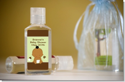 Baby Neutral African American - Personalized Baby Shower Hand Sanitizers Favors